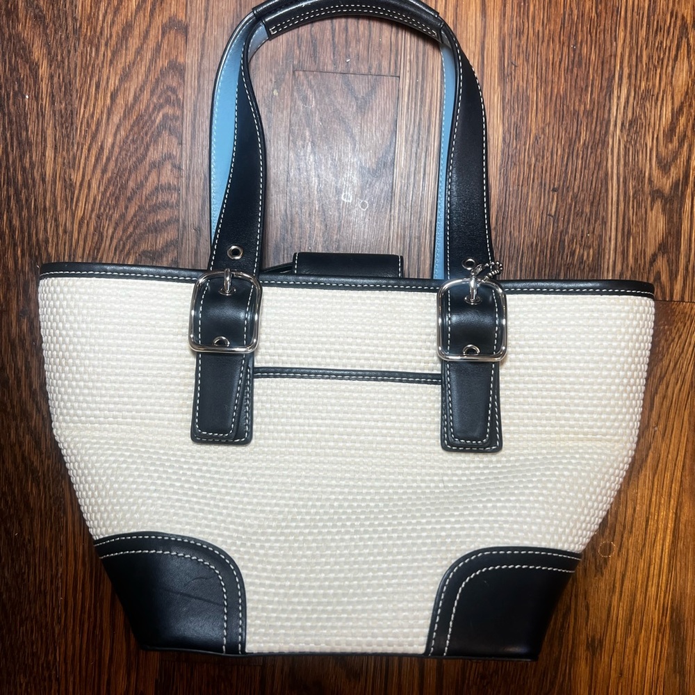 Coach Black and Cream small Tote Bag